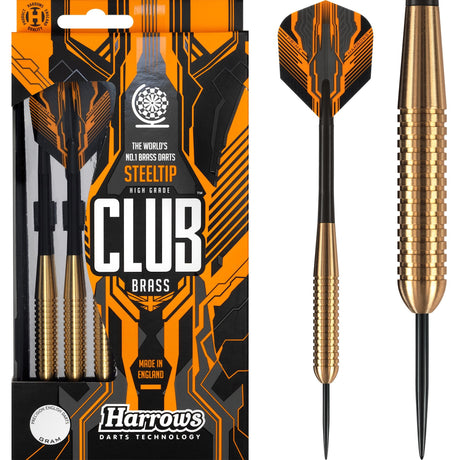 Harrows Club Brass Darts - Steel Tip - Solid Precision Brass - S04 - 21g PERS