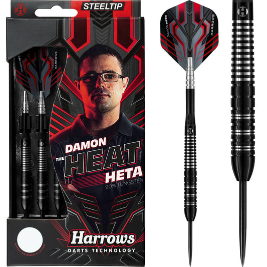 Harrows Damon Heta Darts - Steel Tip - The Heat - Black 21g