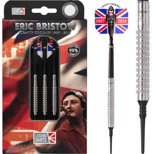 Eric Bristow Darts - Soft Tip - Cocked Finger - K1 - Silver 21g