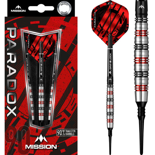 Mission Paradox Darts - Soft Tip - Curved - M2 - Electro Black & Red 19g