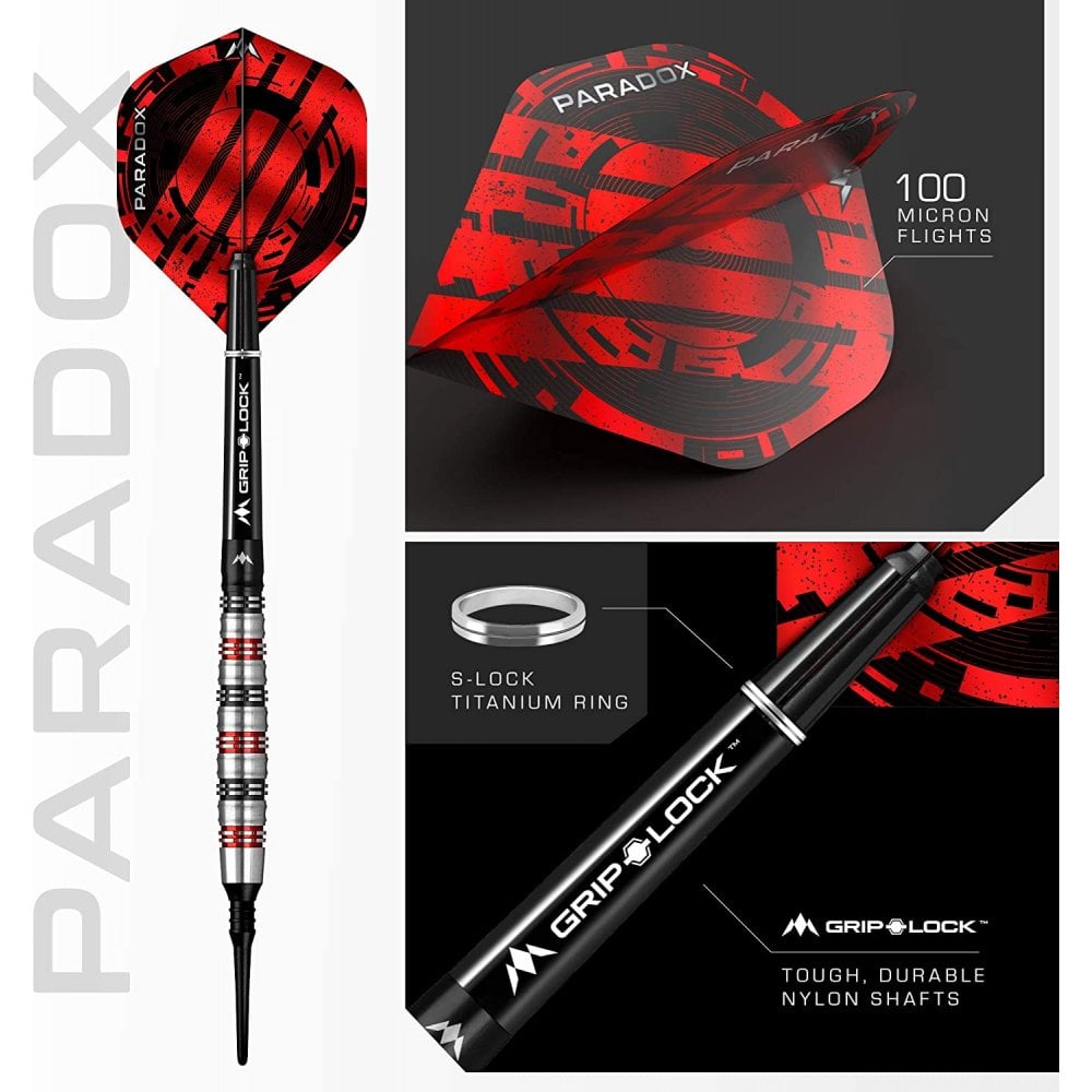 Mission Paradox Darts - Soft Tip - Curved - M2 - Electro Black & Red