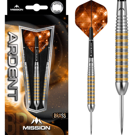 Mission Ardent Darts - Steel Tip Brass - M2 - Front Ring Grip - 24g 24g