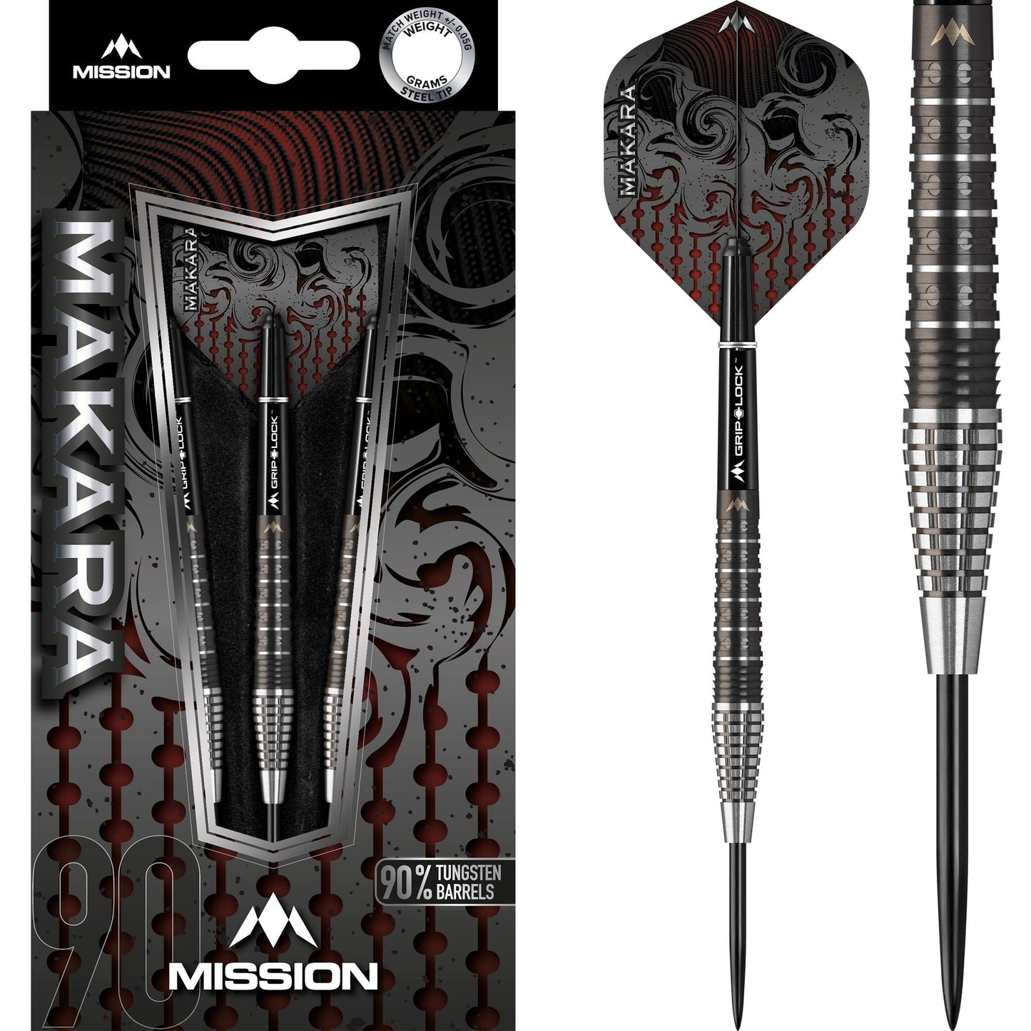 Mission Makara Darts - Steel Tip - M2 - Graphite PVD Black 21g