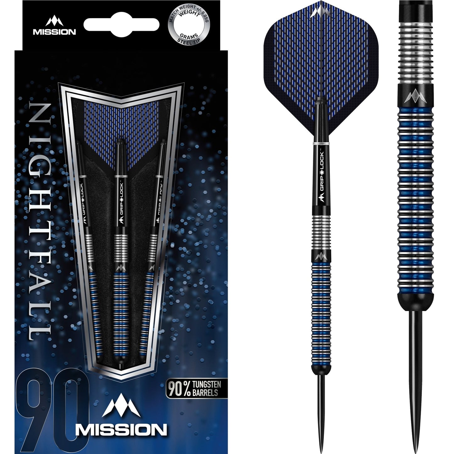 Mission Nightfall Darts - Steel Tip - M1 - Straight Ring 21g