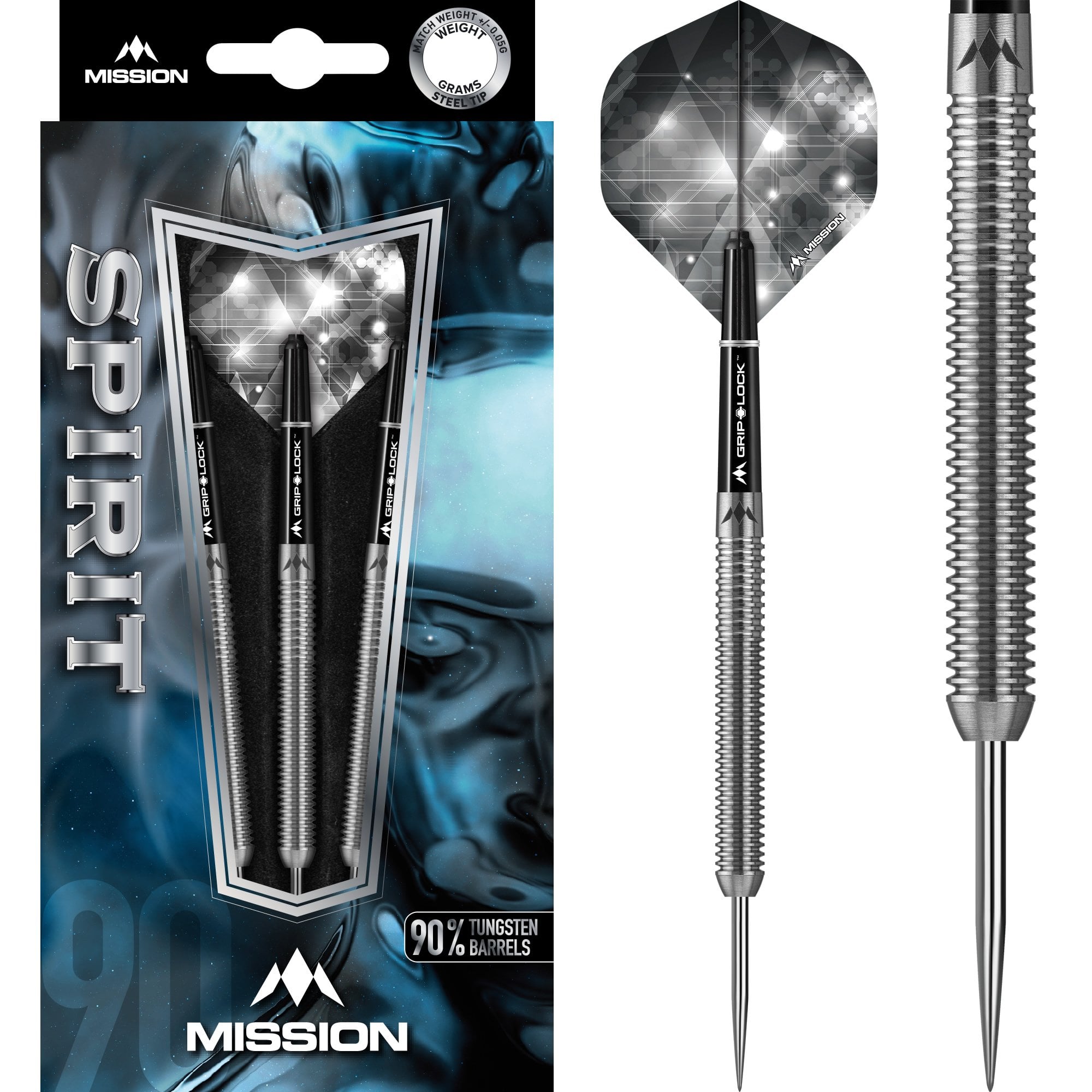 *Mission Spirit Darts - Steel Tip - M3 - Twin Ring Grip