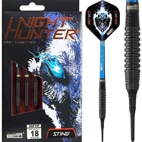 One80 Night Hunter Darts - Soft Tip - Black - Sting 16g