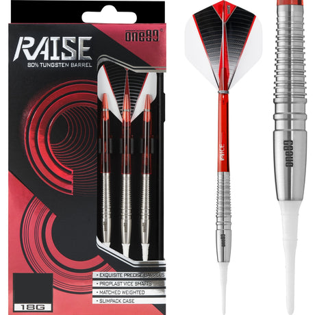 One80 Raise Darts - Soft Tip Tungsten - Red 18g