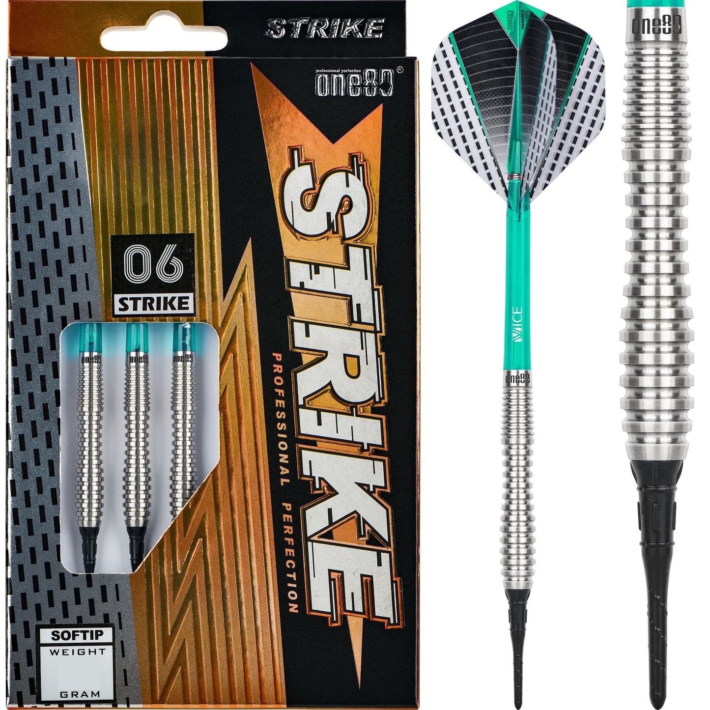 One80 Strike Darts - Soft Tip - S6 - Ringed 16g
