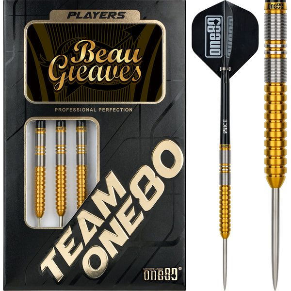 【ONE80 Beau Greaves STEEL 23g】 One80 Beau Greaves Darts - Steel Tip - Gold