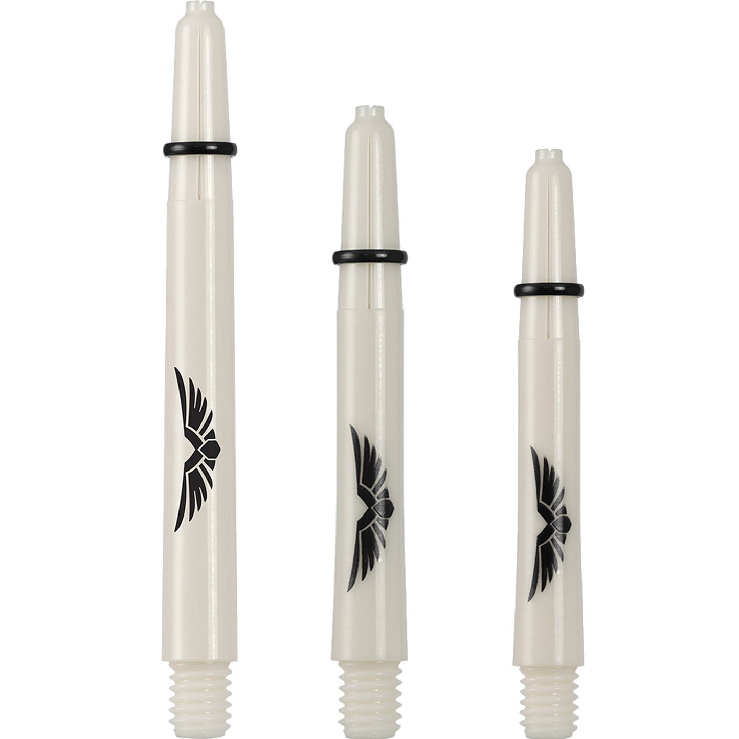 Shot Eagle Claw Dart Shafts - with Machined Rings - Strong Polycarbonate Stems - Bone White