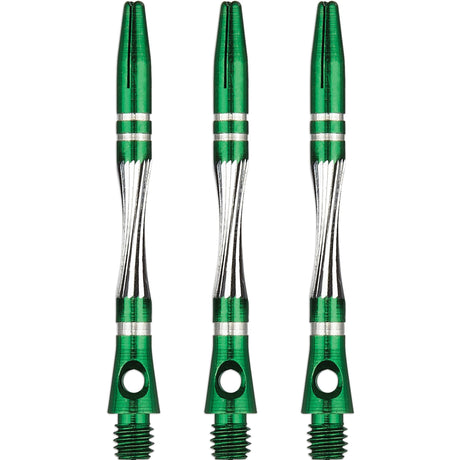 Unicorn Twist Dart Shafts - Aluminium Stems - Green Medium