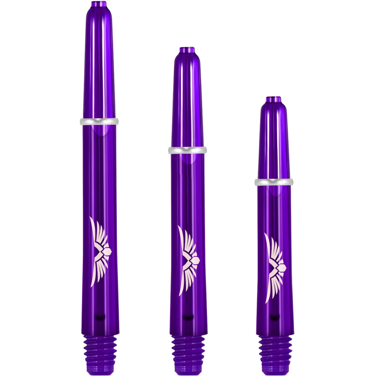 Shot Eagle Claw Dart Shafts - with Machined Rings - Strong Polycarbonate Stems - Purple