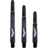 Shot Eagle Claw Dart Shafts - with Machined Rings - Strong Polycarbonate Stems - Clear Black