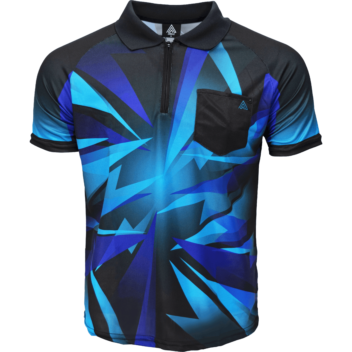 Arraz Shard Dart Shirt - With Pocket - Black & Blue - Blue