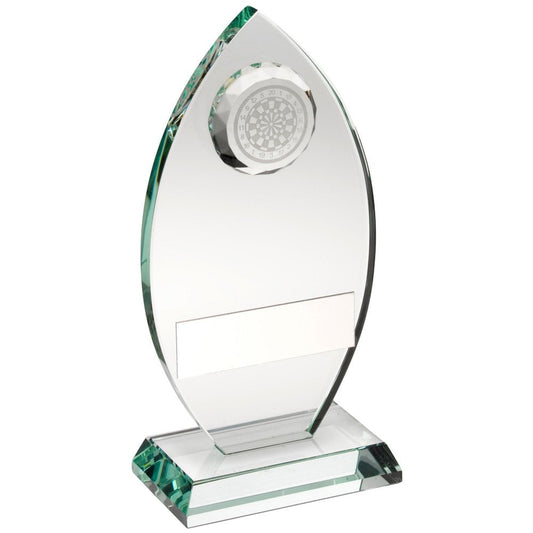 Glass Award - Jade Glass Trophy - with Dartboard