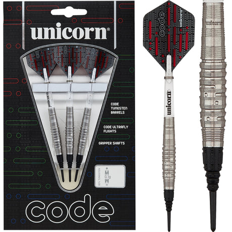Unicorn Code Darts - Soft Tip - Code Grip Pattern - Red 18g