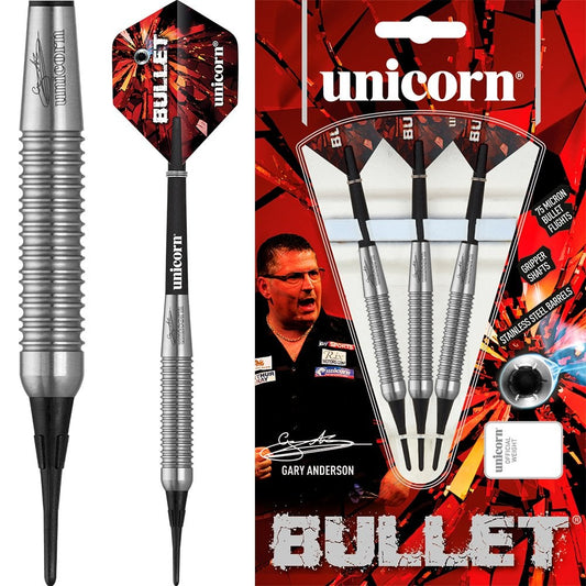 Unicorn Bullet Darts - Soft Tip Stainless Steel - GA1 - Gary Anderson