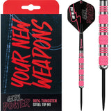 Jeu De Fléchettes Ruthless Girl Power 90% Tungstène - Pointe Acier Moleté Rose - Précision Et Style Pour Femmes