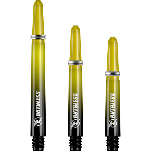 Ruthless Deflectagrip Plus Dart Shafts - Polycarbonate Stems with Springs - Yellow