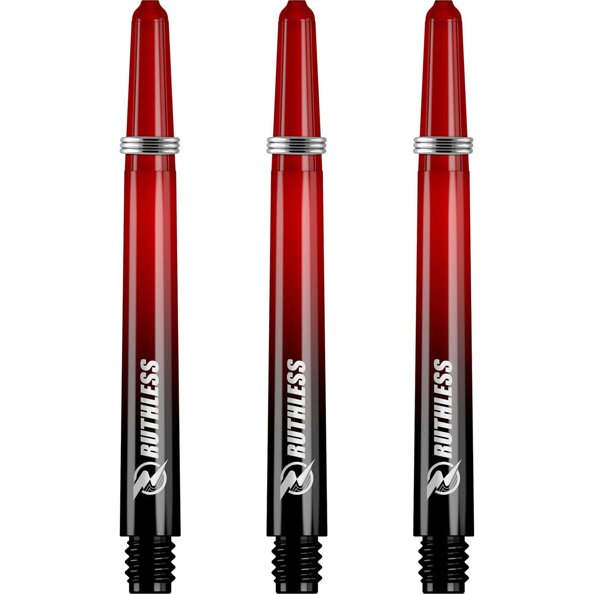 Ruthless Deflectagrip Plus Dart Shafts - Polycarbonate Stems with Springs - Red Medium