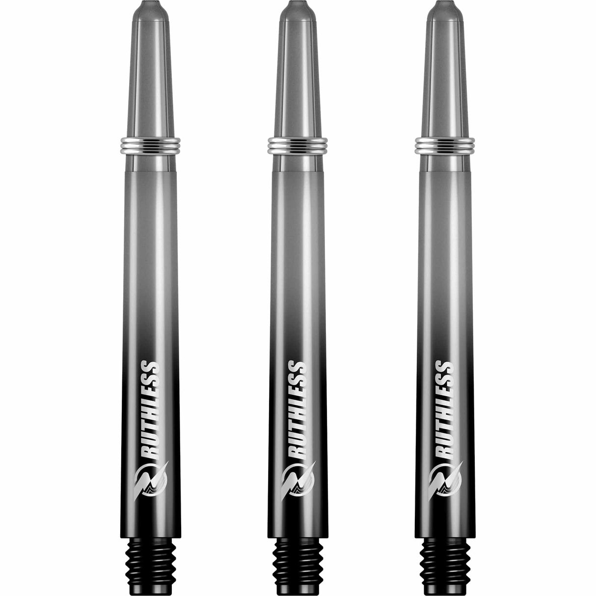 Ruthless Deflectagrip Plus Dart Shafts - Polycarbonate Stems with Springs - Smokey Medium