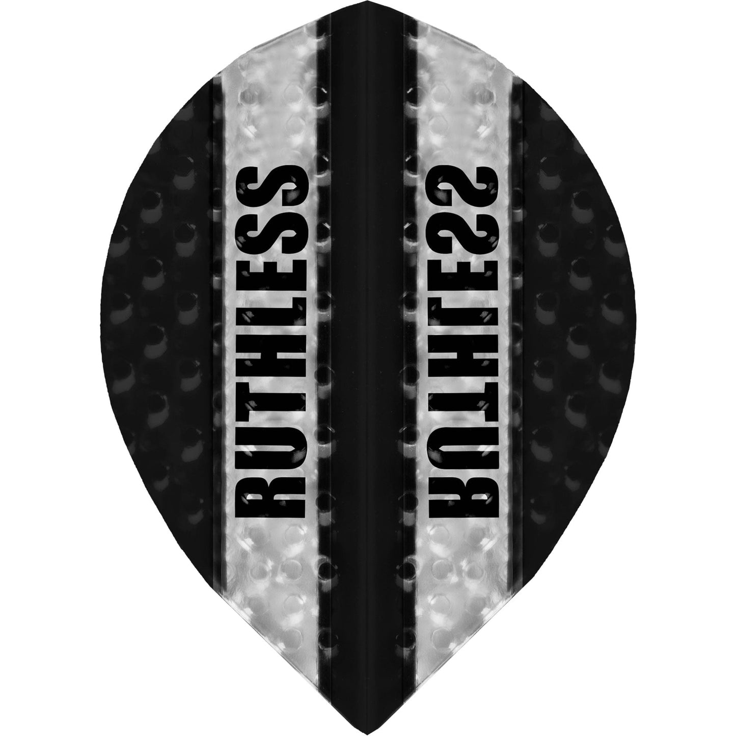 Ruthless - Clear Panel Embossed - Dart Flights - 100 Micron - Pear Black