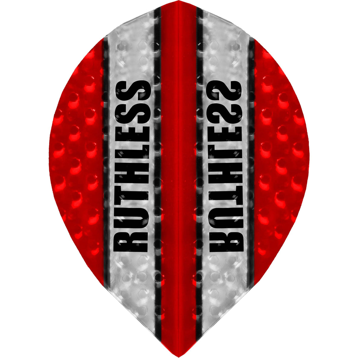 Ruthless - Clear Panel Embossed - Dart Flights - 100 Micron - Pear Red