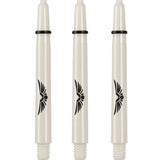 Shot Eagle Claw Dart Shafts - with Machined Rings - Strong Polycarbonate Stems - Bone White Medium
