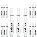 Unicorn Gripper 3 Dart Shafts - VALUE PACK - 5 Sets - White Short