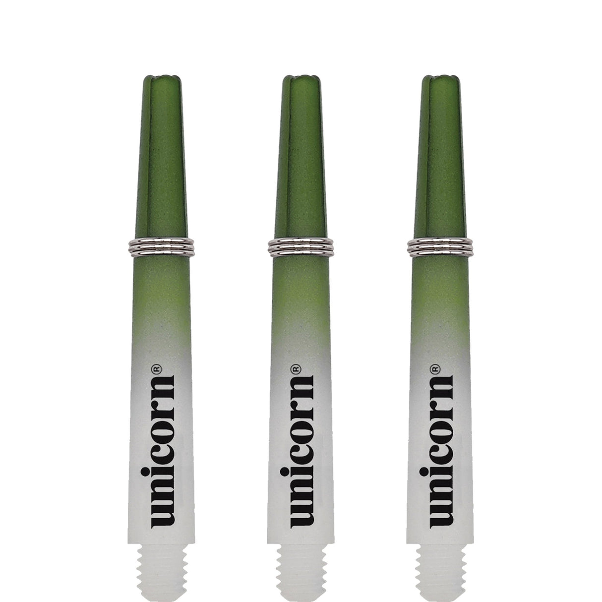 Unicorn Gripper 3 Two Tone Dart Shafts - White & Green Short
