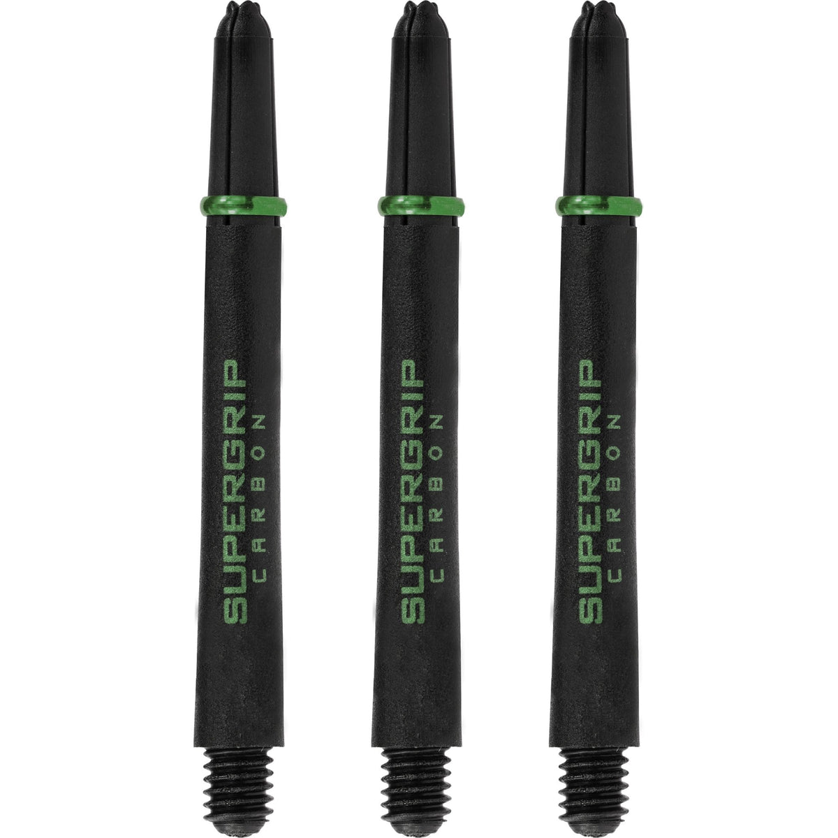 Harrows Supergrip Carbon Dart Shafts – Midi, Black/Green (Set Of 3)