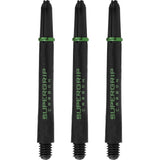 Harrows Supergrip Carbon Dart Shafts - Black & Green Medium