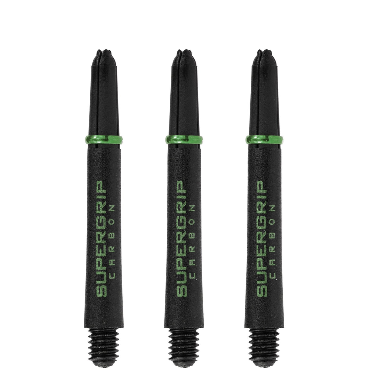 Harrows Supergrip Carbon Dart Shafts - Black & Green Tweenie