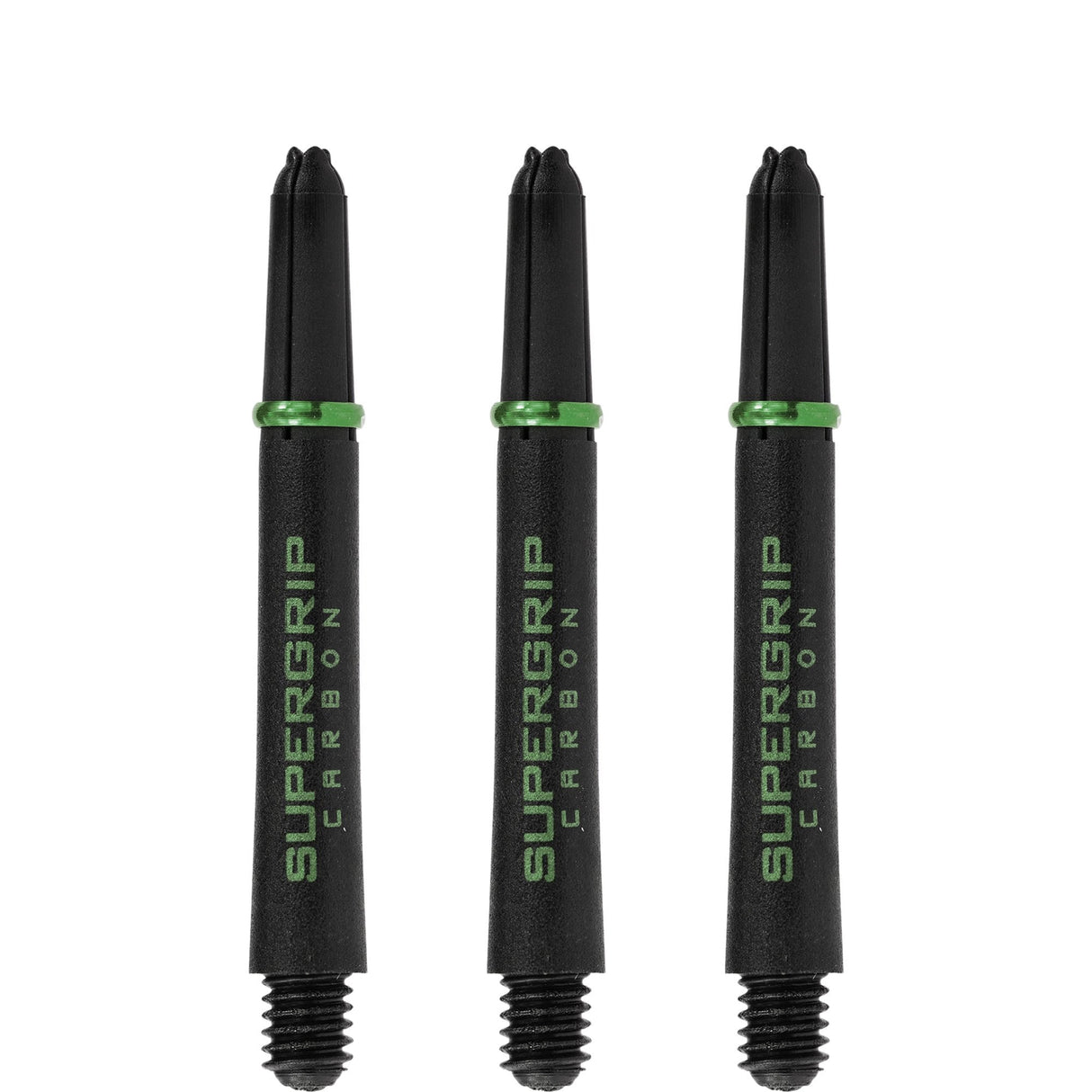 Harrows Supergrip Carbon Dart Shafts - Black & Green Tweenie