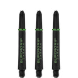 Harrows Supergrip Carbon Dart Shafts - Black & Green Tweenie