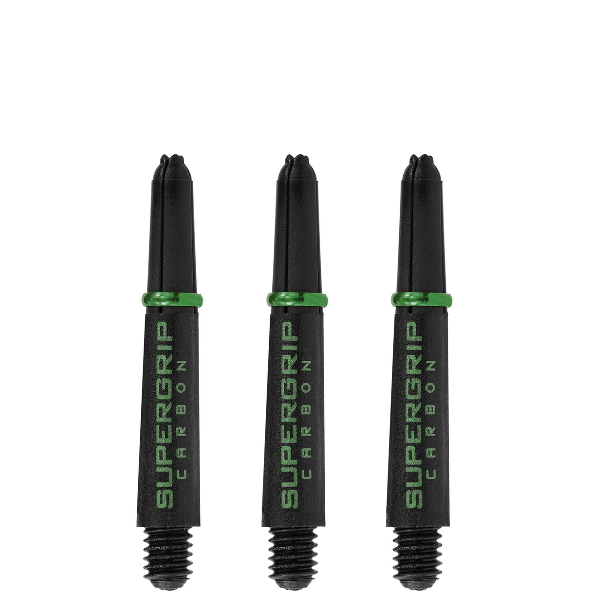 Harrows Supergrip Carbon Dart Shafts - Black & Green Short