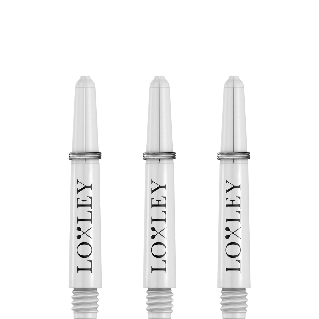 Loxley Nylon Shafts - Dart Stems with Springs - White Short