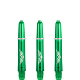 Shot Eagle Claw Dart Shafts - with Machined Rings - Strong Polycarbonate Stems - Green Short