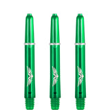 Shot Eagle Claw Dart Shafts - with Machined Rings - Strong Polycarbonate Stems - Green Tweenie