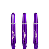 Shot Eagle Claw Dart Shafts - with Machined Rings - Strong Polycarbonate Stems - Purple Short