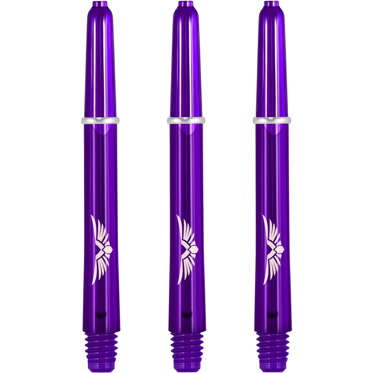 Shot Eagle Claw Dart Shafts - with Machined Rings - Strong Polycarbonate Stems - Purple Medium