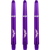 Shot Eagle Claw Dart Shafts - with Machined Rings - Strong Polycarbonate Stems - Purple Medium