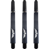 Shot Eagle Claw Dart Shafts - with Machined Rings - Strong Polycarbonate Stems - Clear Black Medium