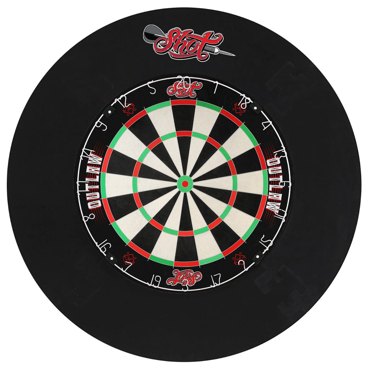 Shot Outlaw Tournament Darts Set - Surround, Board and Accessories
