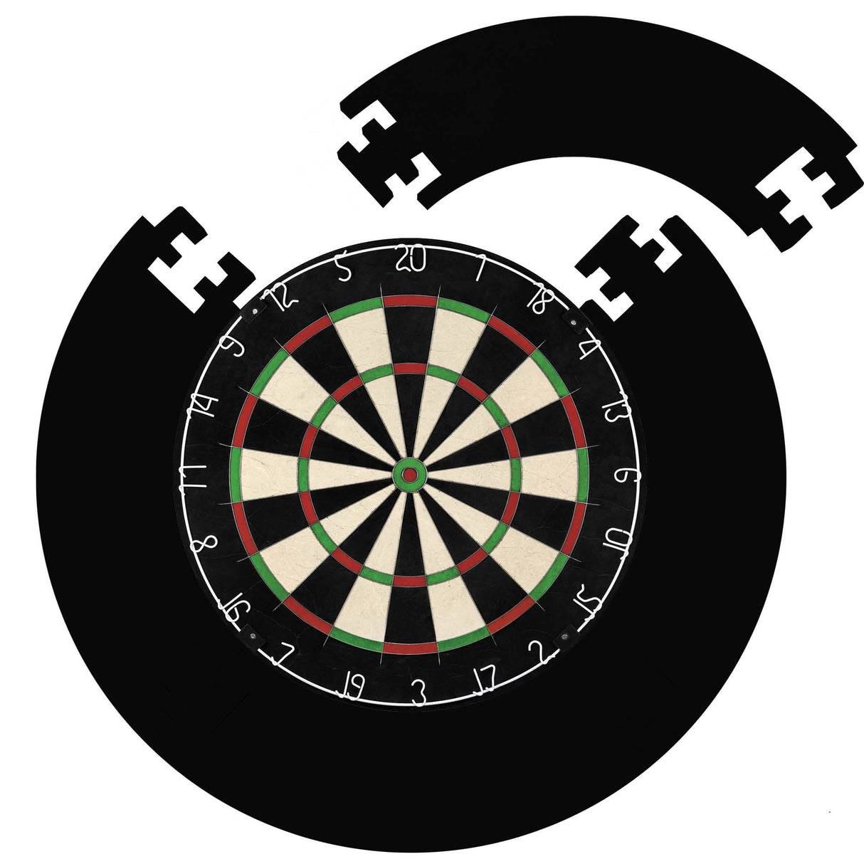 Designa Dartboard Surround - Jigsaw - Lightweight - Plain Black