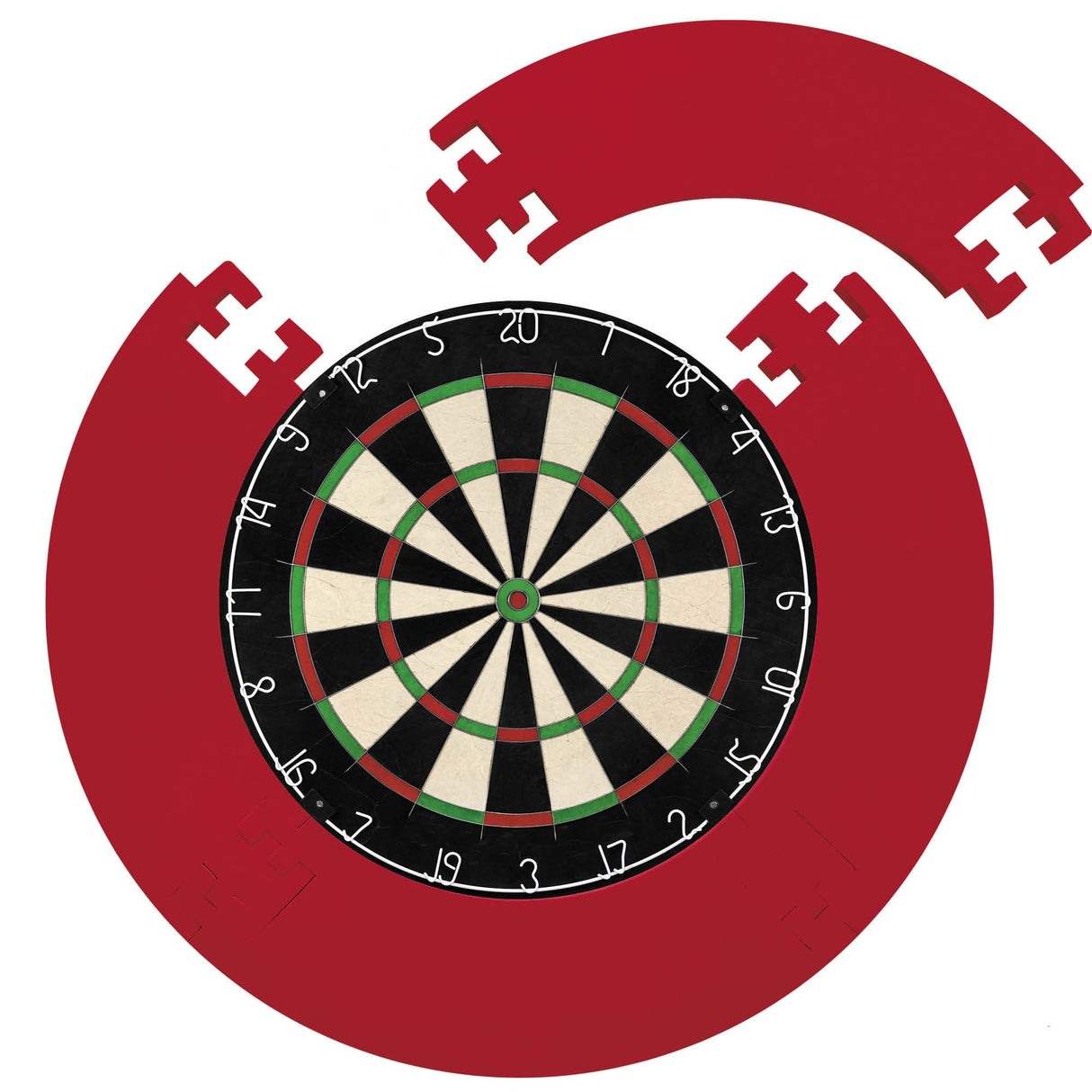 Designa Dartboard Surround - Jigsaw - Lightweight - Plain Red