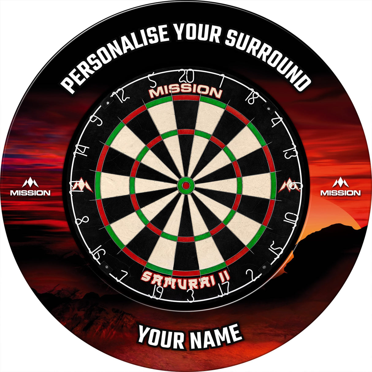 Mission Dartboard Surround - Heavy Duty - Design Collection - Red Dawn