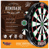 Shot Renegade Dartboard - Starter Level - Quality Sisal - Tournament Size