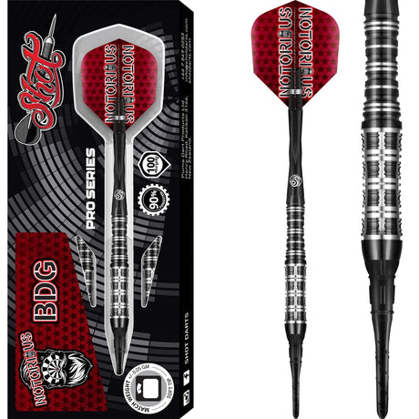 Shot Pro Series Darts - Soft Tip Tungsten - Jason Watt - Notorious BDG 18g