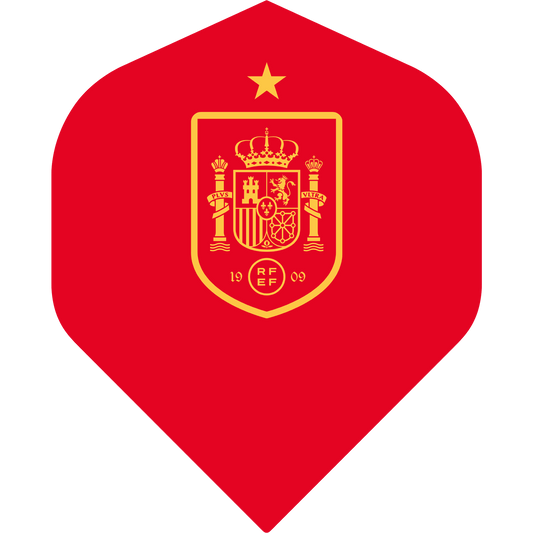 Espana Football Dart Flights - Official Licensed - 100 Micron - No2 - Std - F1 - Spain - Red